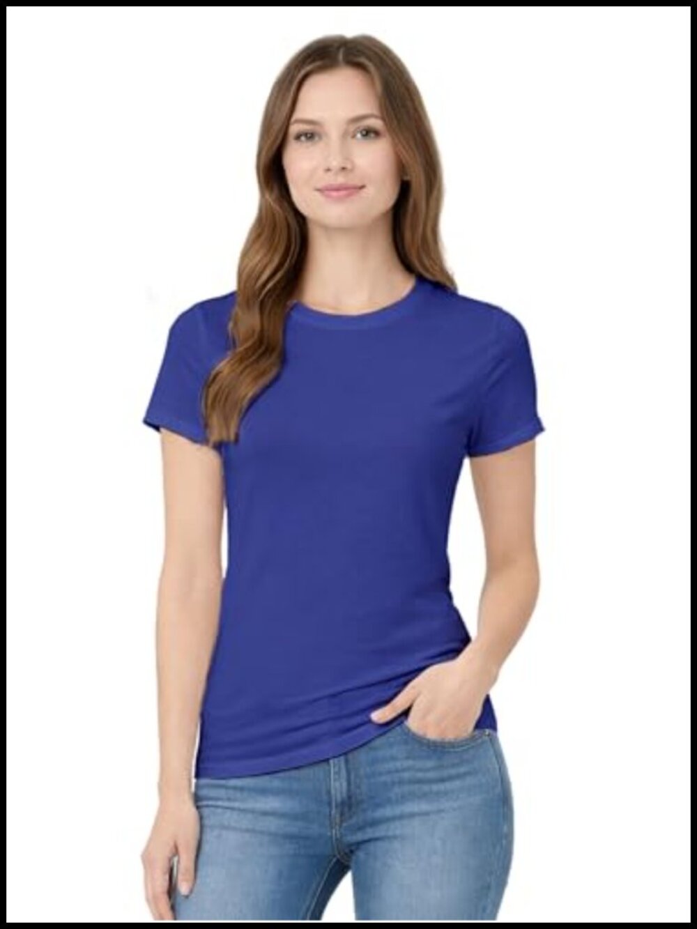 100% Cotton Women's Crew Neck Short Sleeve T-Shirt
